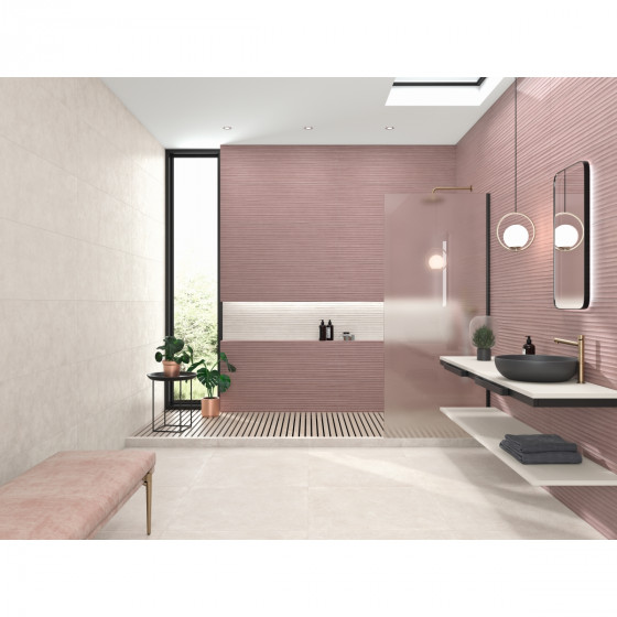 Contour Silver Laurent Decor Ceramic Wall Tile 400x1200mm